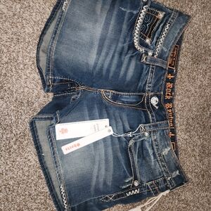 Rock Revival Indigo Denim Shorts Size 32